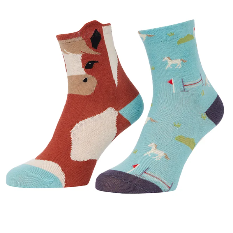 LeMieux Mini Character 2 Pack Junior Socks - Flash