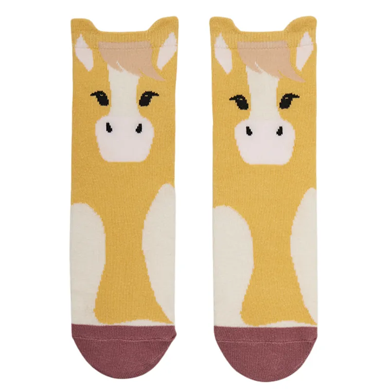 LeMieux Mini Character 2 Pack Junior Socks - Lemon-2