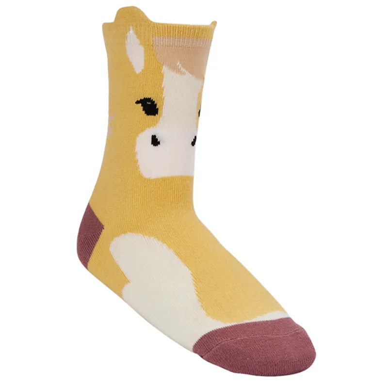LeMieux Mini Character 2 Pack Junior Socks - Lemon-3