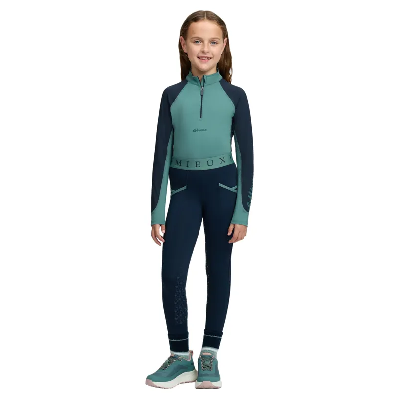 LeMieux Mini Classique Junior Base Layer - Navy/Aloe-5