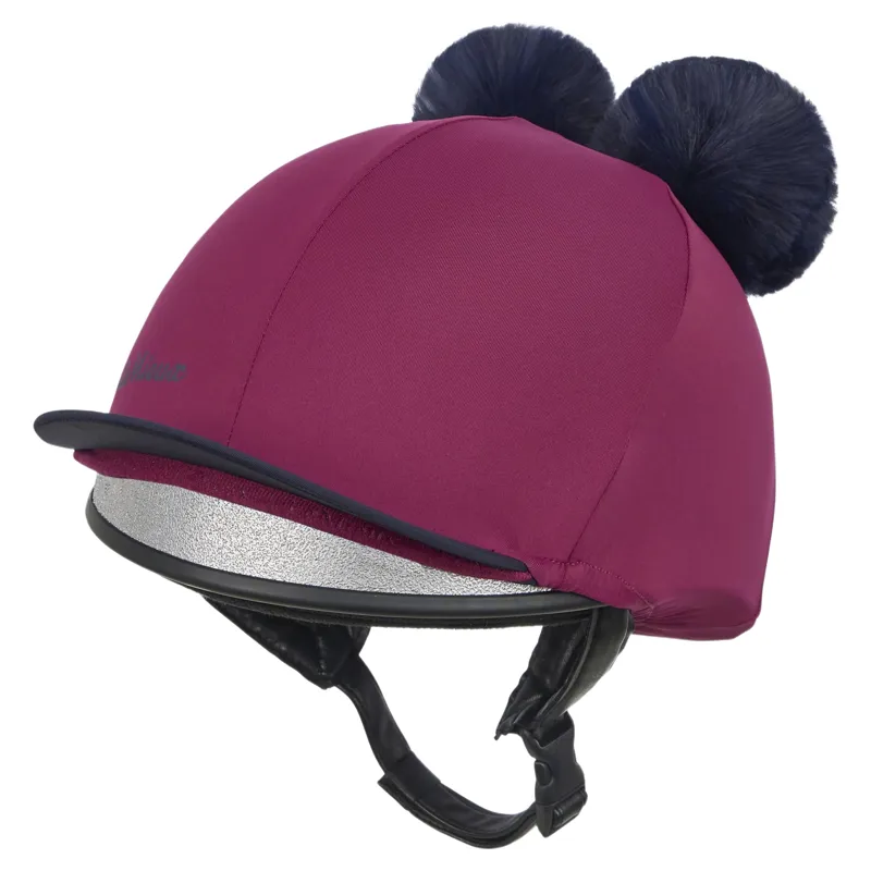 LeMieux Mini Double Pom Hat Silk - Blackberry-4
