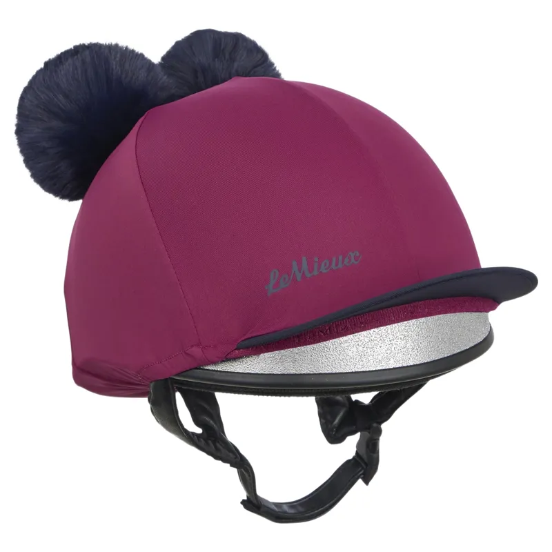 LeMieux Mini Double Pom Hat Silk - Blackberry
