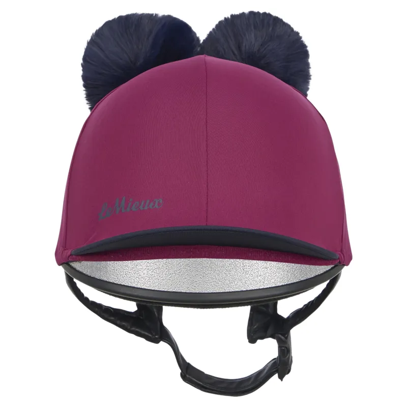 LeMieux Mini Double Pom Hat Silk - Blackberry-3