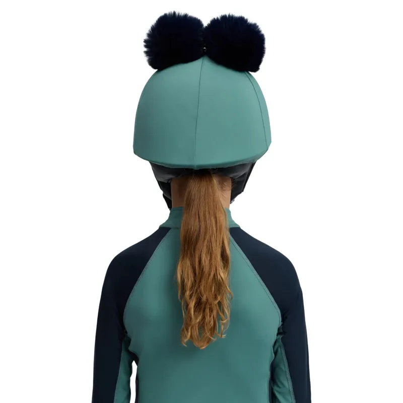 LeMieux Mini Double Pom Hat Silk - Navy/Aloe-4