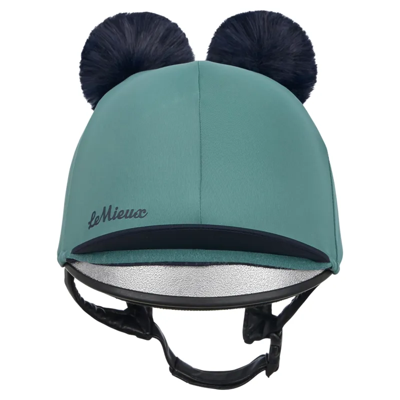 LeMieux Mini Double Pom Hat Silk - Navy/Aloe-3