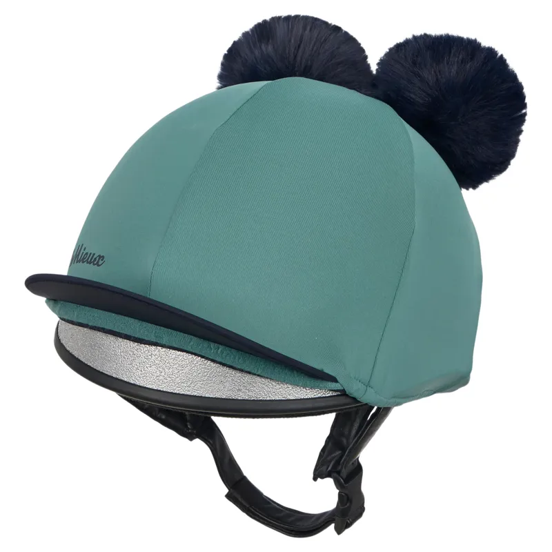 LeMieux Mini Double Pom Hat Silk - Navy/Aloe-5