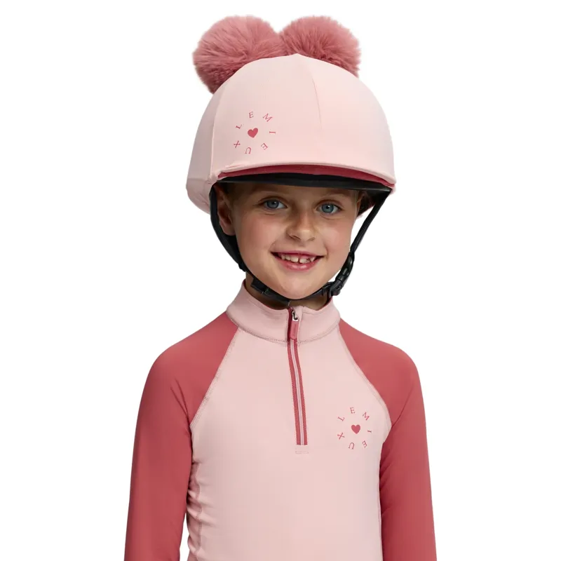 LeMieux Mini Double Pom Hat Silk - Petal-2