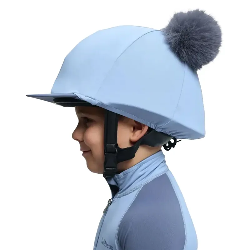 LeMieux Mini Double Pom Hat Silk - Powder Blue-2