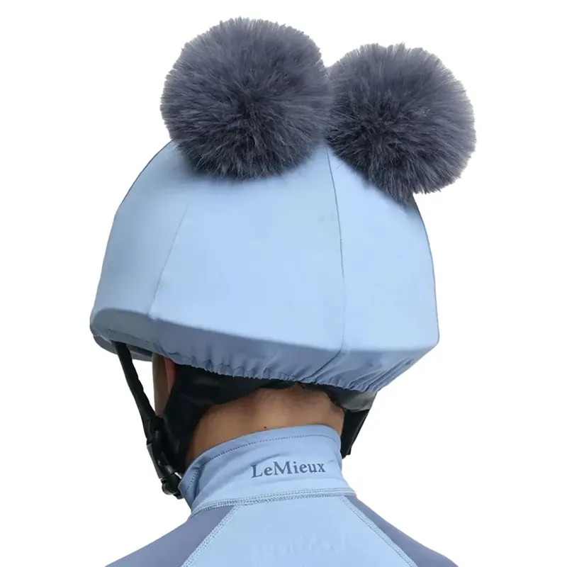 LeMieux Mini Double Pom Hat Silk - Powder Blue-3