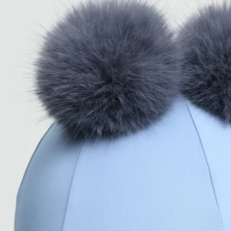 LeMieux Mini Double Pom Hat Silk - Powder Blue-4