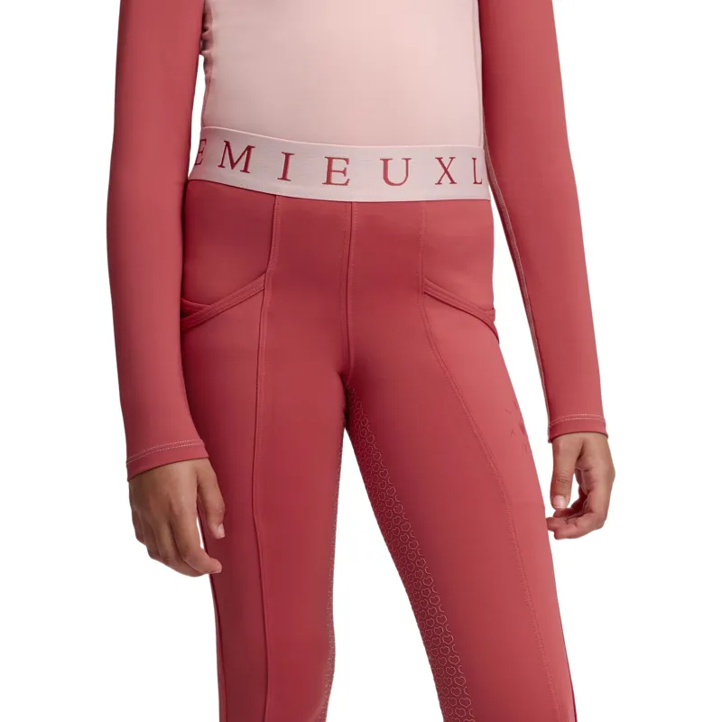 LeMieux Mini Junior Pull On Full Grip Riding Tights - Spiced Earth-3