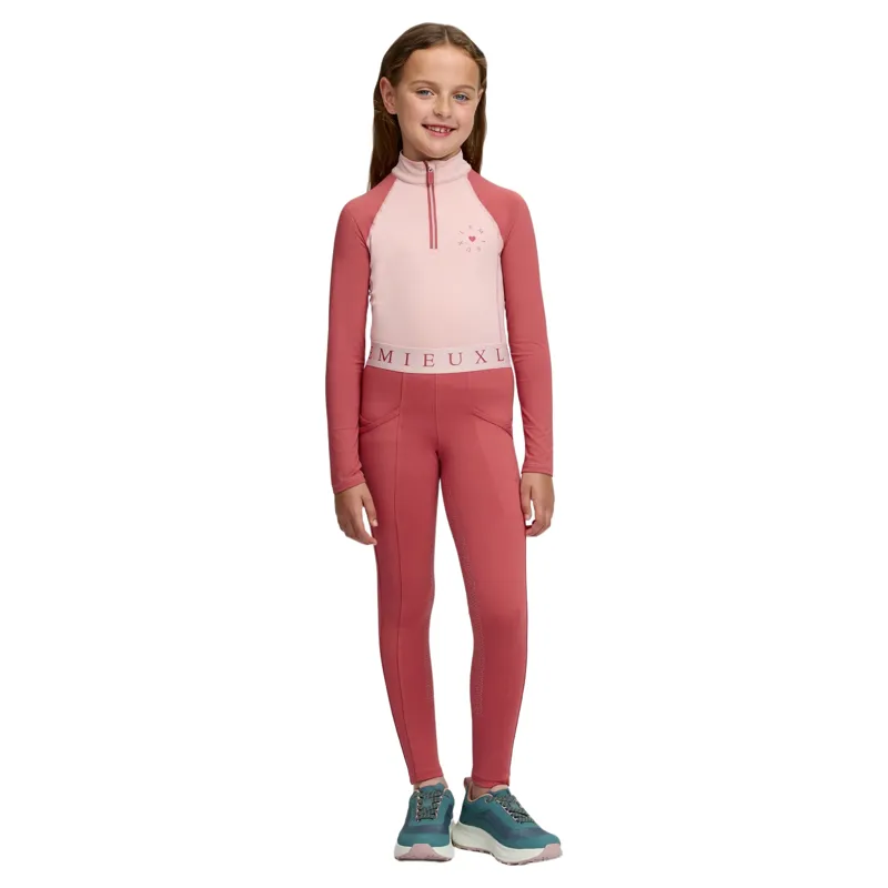 LeMieux Mini Junior Pull On Full Grip Riding Tights - Spiced Earth-4