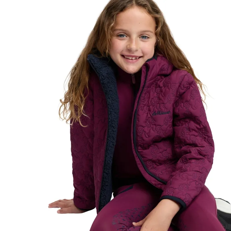 LeMieux Mini Lola Junior Girls Quilted Jacket - Blackberry-3