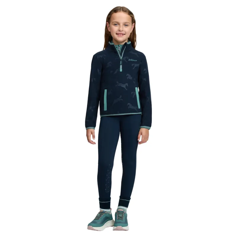 LeMieux Mini Maggie Junior Fleece Jumper - Navy/Heart-5