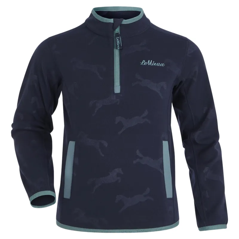 LeMieux Mini Maggie Junior Fleece Jumper - Navy/Heart-1