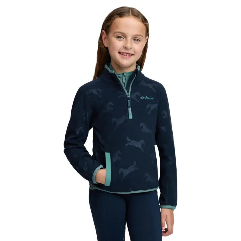 LeMieux Mini Maggie Junior Fleece Jumper - Navy/Heart