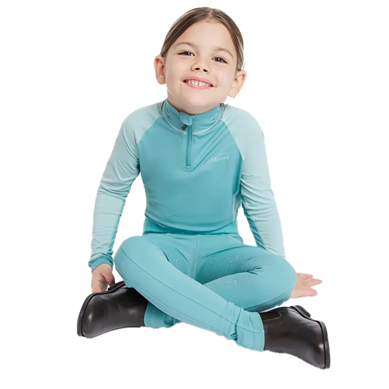 LeMieux Mini Pull On Full Grip Junior Riding Tights - Lagoon-4