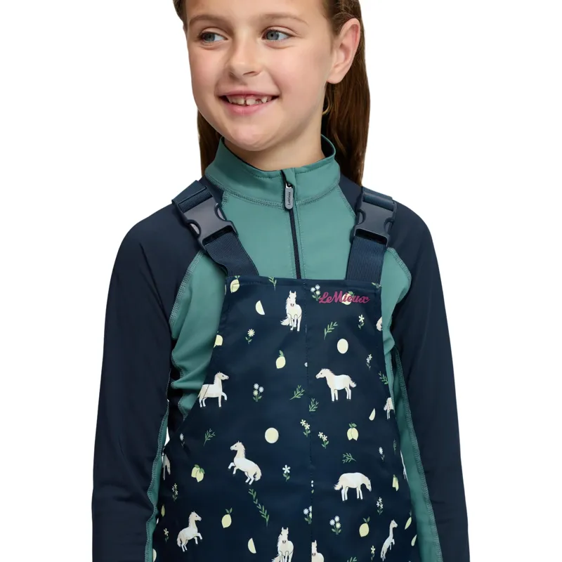 LeMieux Mini Pippin Junior Waterproof Splash Dungarees - Navy-3
