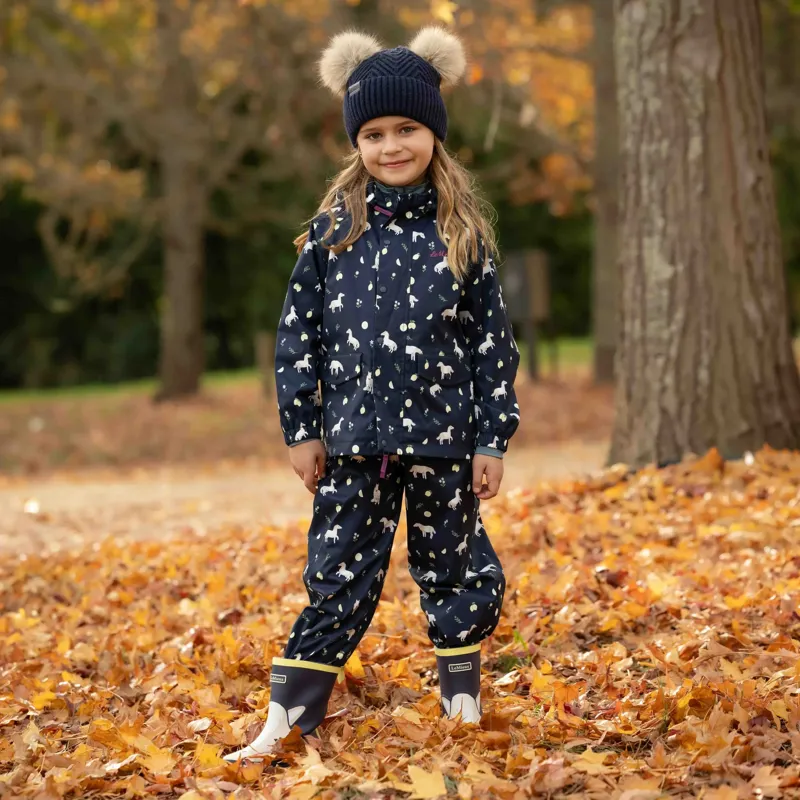 LeMieux Mini Pippin Junior Waterproof Splash Dungarees - Navy-1