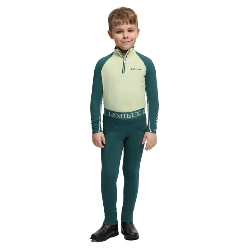 LeMieux Mini Pull On Full Grip Riding Tights - Jungle-1