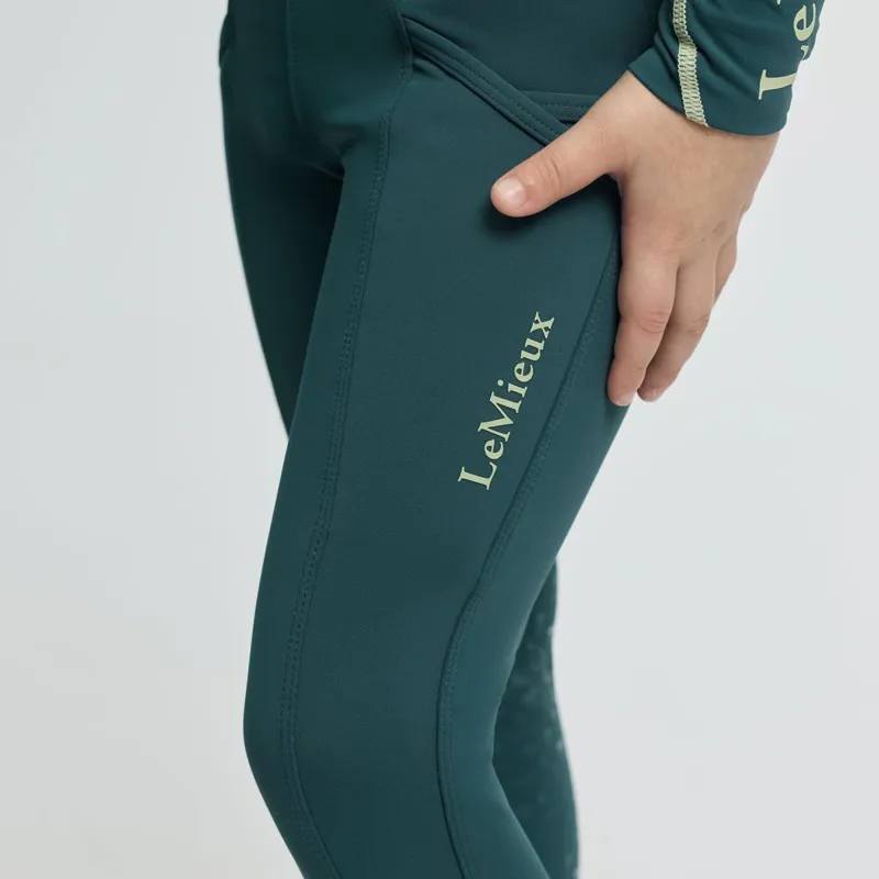 LeMieux Mini Pull On Full Grip Riding Tights - Jungle-6