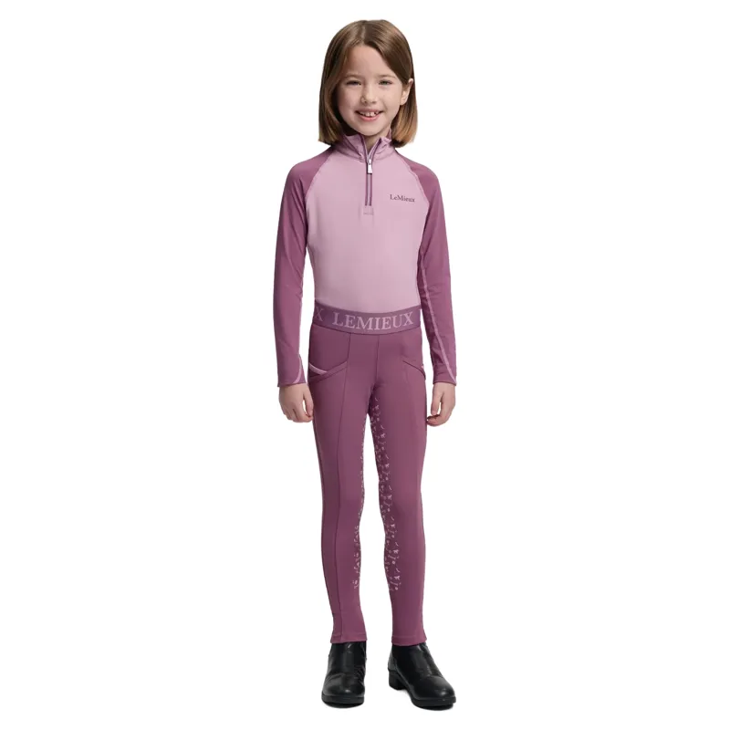 LeMieux Mini Pull On Full Grip Riding Tights - Mallow-1