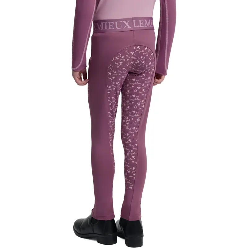 LeMieux Mini Pull On Full Grip Riding Tights - Mallow-2