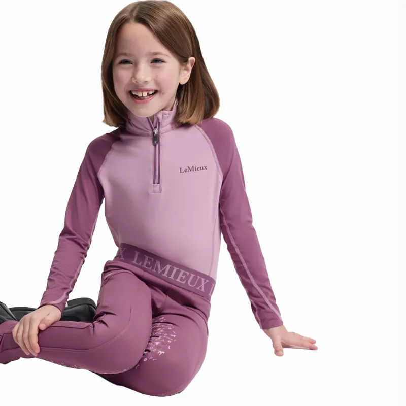 LeMieux Mini Pull On Full Grip Riding Tights - Mallow-3