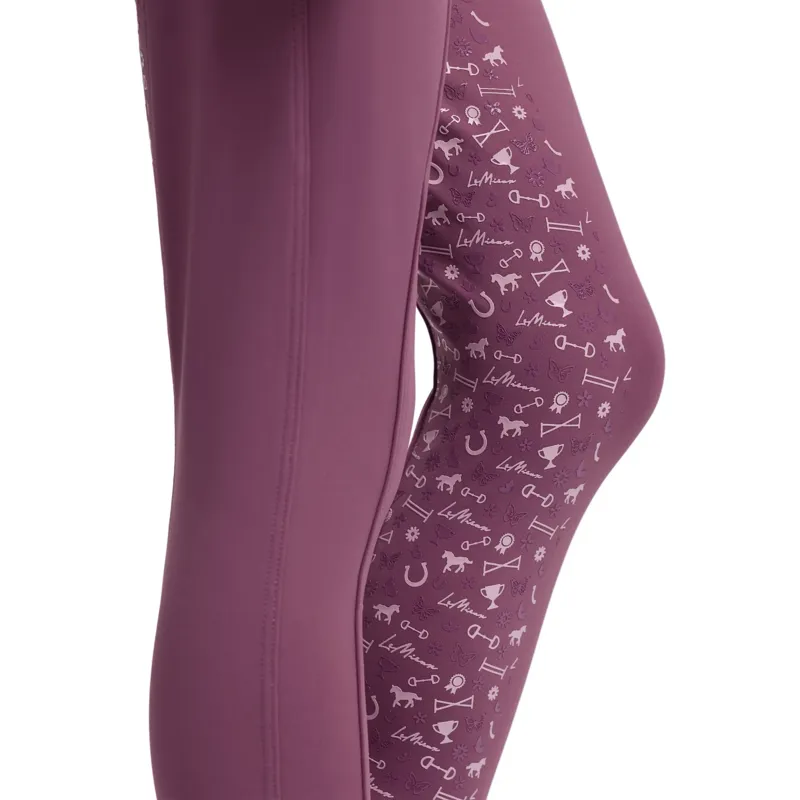 LeMieux Mini Pull On Full Grip Riding Tights - Mallow-4