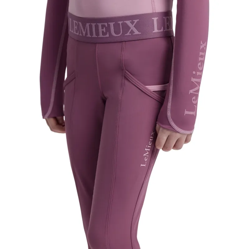 LeMieux Mini Pull On Full Grip Riding Tights - Mallow-5