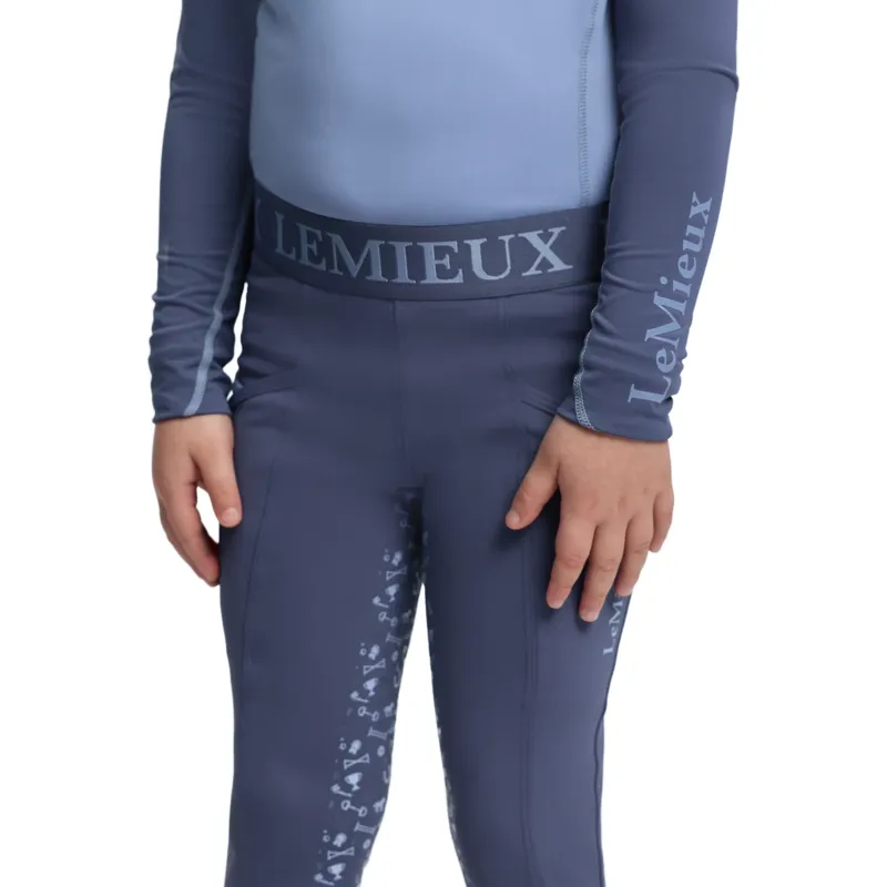 LeMieux Mini Pull On Full Grip Riding Tights - Shadow-1