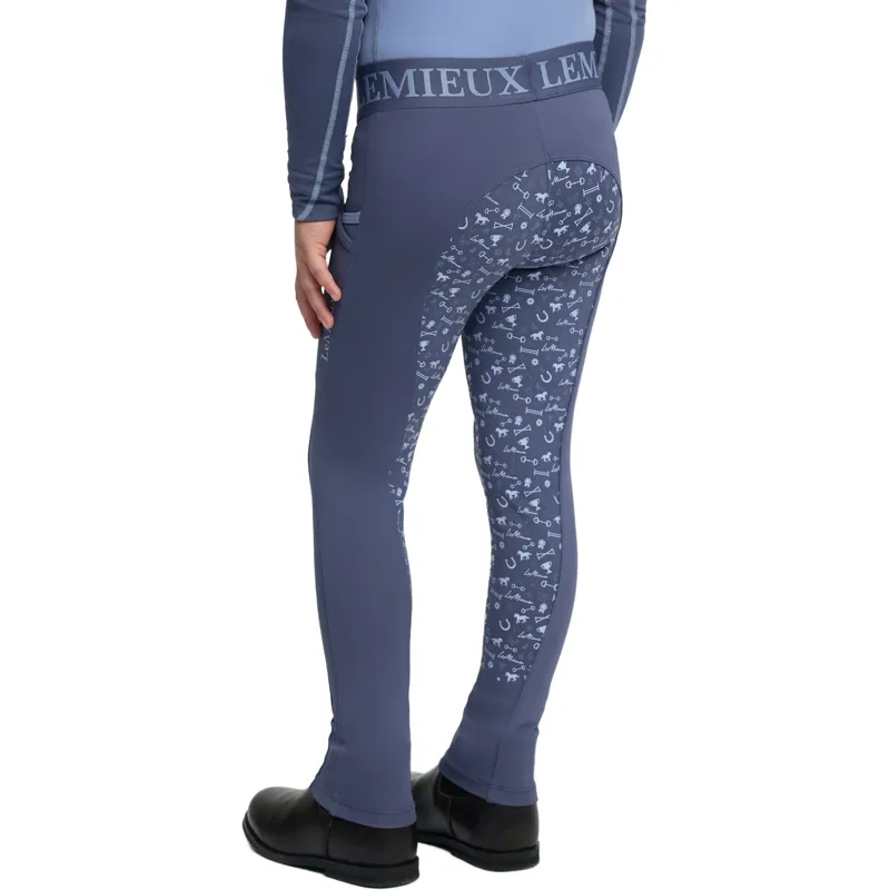 LeMieux Mini Pull On Full Grip Riding Tights - Shadow-2