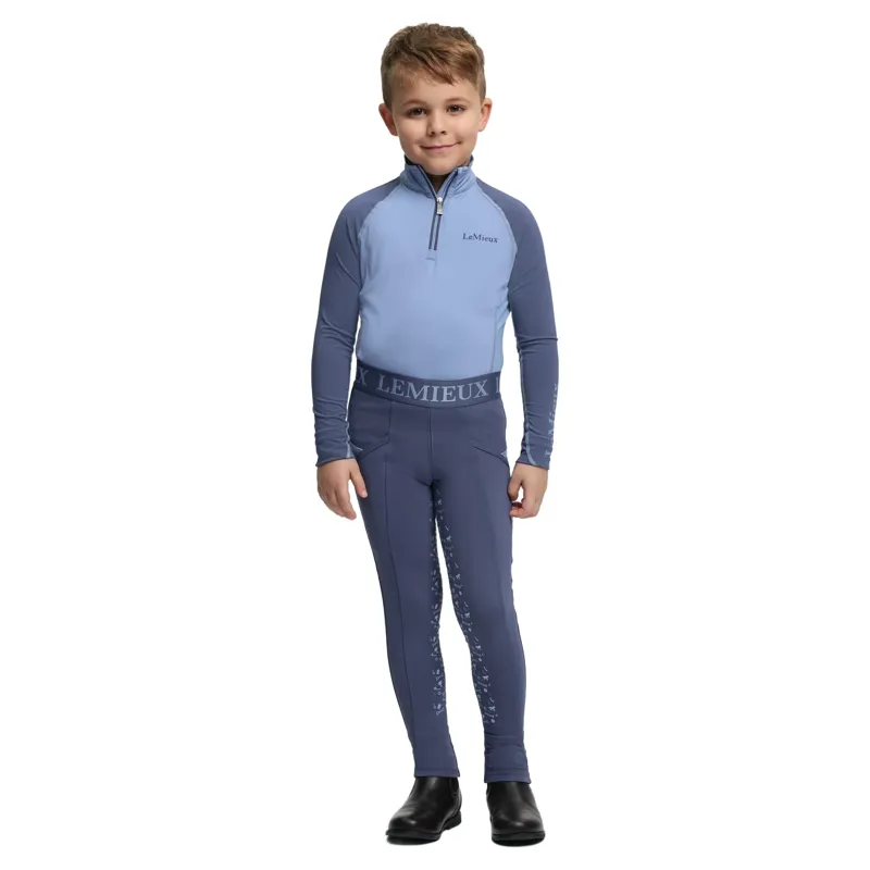 LeMieux Mini Pull On Full Grip Riding Tights - Shadow-3