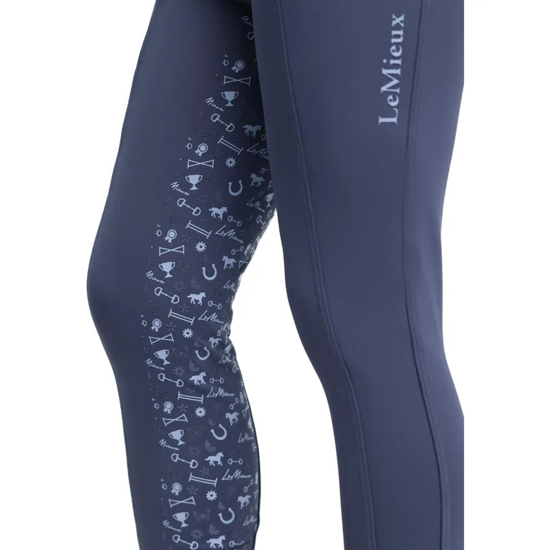LeMieux Mini Pull On Full Grip Riding Tights - Shadow-5