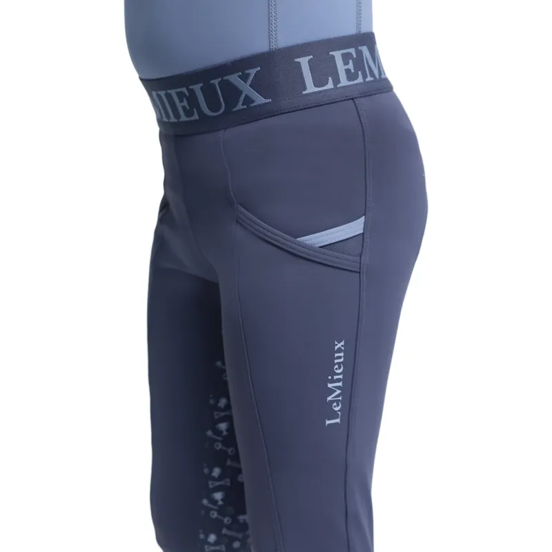 LeMieux Mini Pull On Full Grip Riding Tights - Shadow-6