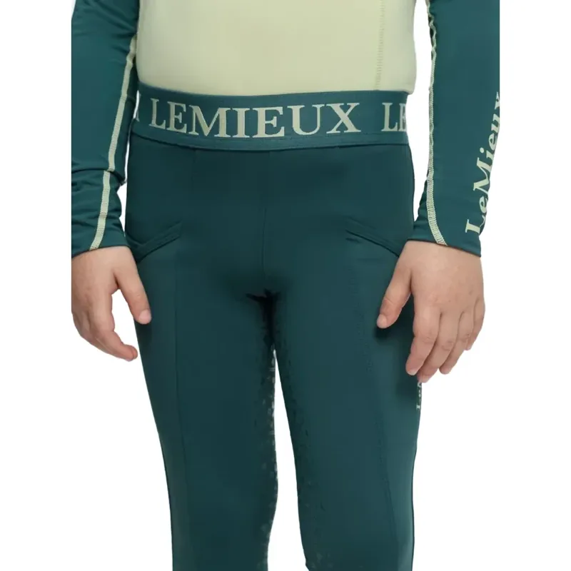 LeMieux Mini Pull On Full Grip Riding Tights - Jungle-3