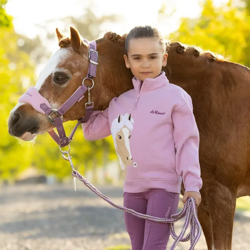 LeMieux Mini Quinn Junior Quarter Zip Jumper - Fondant-3