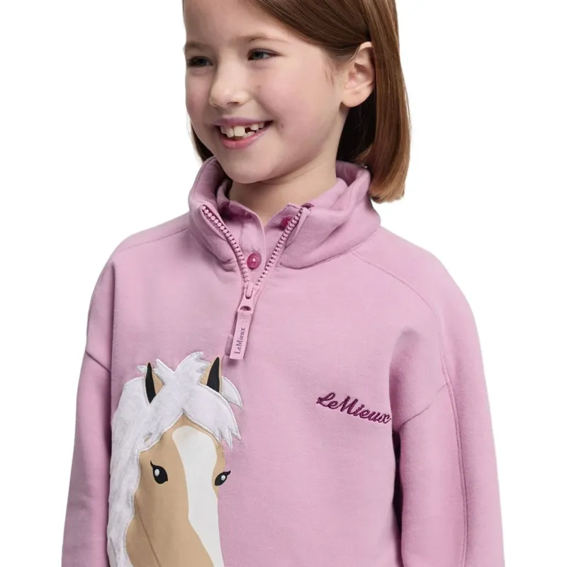 LeMieux Mini Quinn Junior Quarter Zip Jumper - Fondant-5