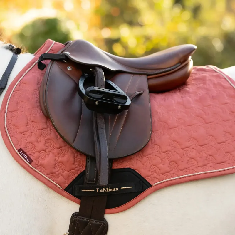 LeMieux Mini Suede Close Contact Jump Square - Spiced Earth-5