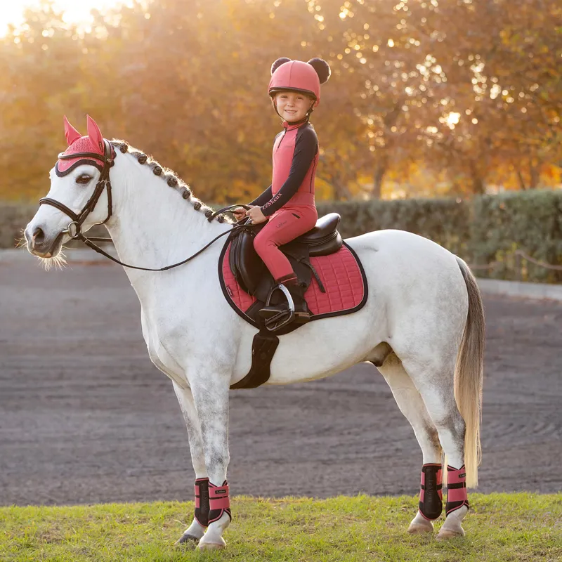 LeMieux Mini Suede Close Contact Square - Cranberry-2