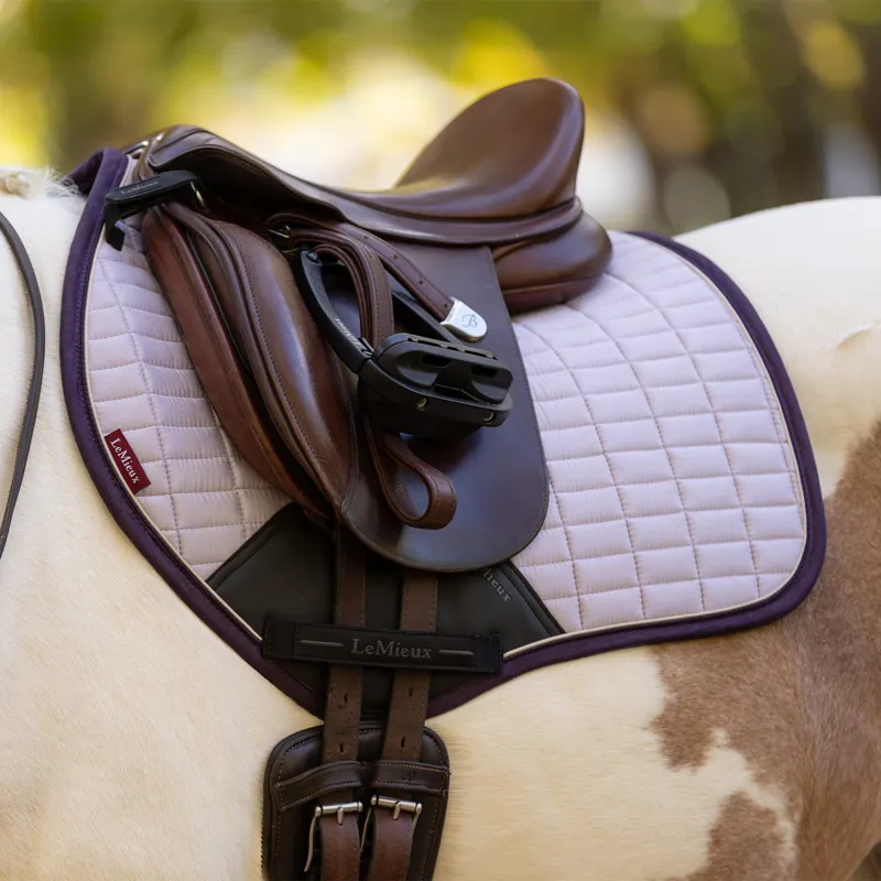 LeMieux Mini Suede Close Contact Square - Lilac-1