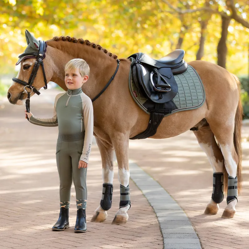 LeMieux Mini Suede Close Contact Square - Rosemary-2