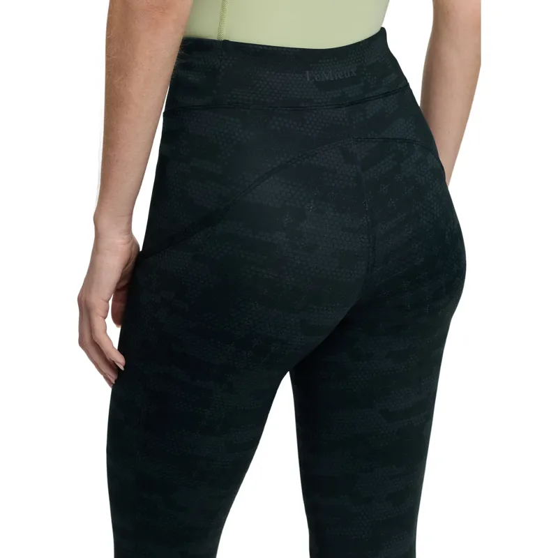 LeMieux Naomi Full Grip Pull On Womens Riding Tights - Camo Black-4