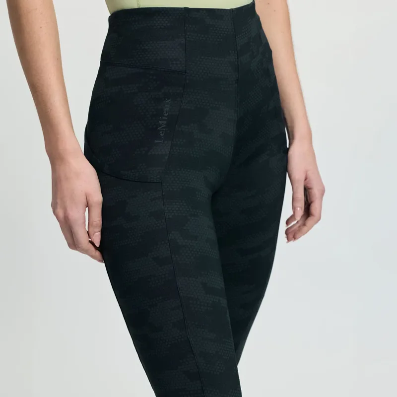 LeMieux Naomi Full Grip Pull On Womens Riding Tights - Camo Black-5