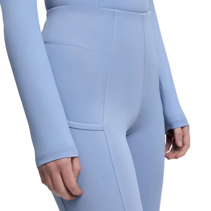 LeMieux Naomi Full Grip Pull On Womens Riding Tights - Powder Blue-4