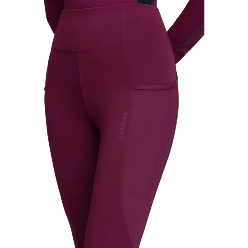 LeMieux Naomi Full Grip Pull On Womens Riding Tights - Blackberry-4