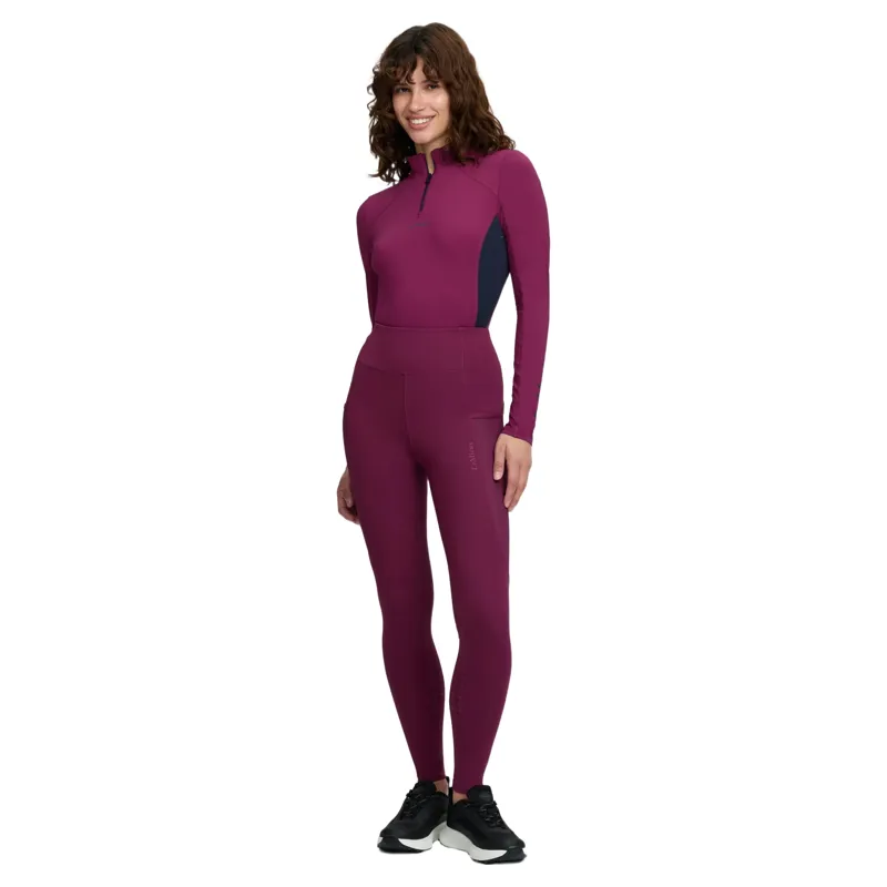 LeMieux Naomi Full Grip Pull On Womens Riding Tights - Blackberry-6