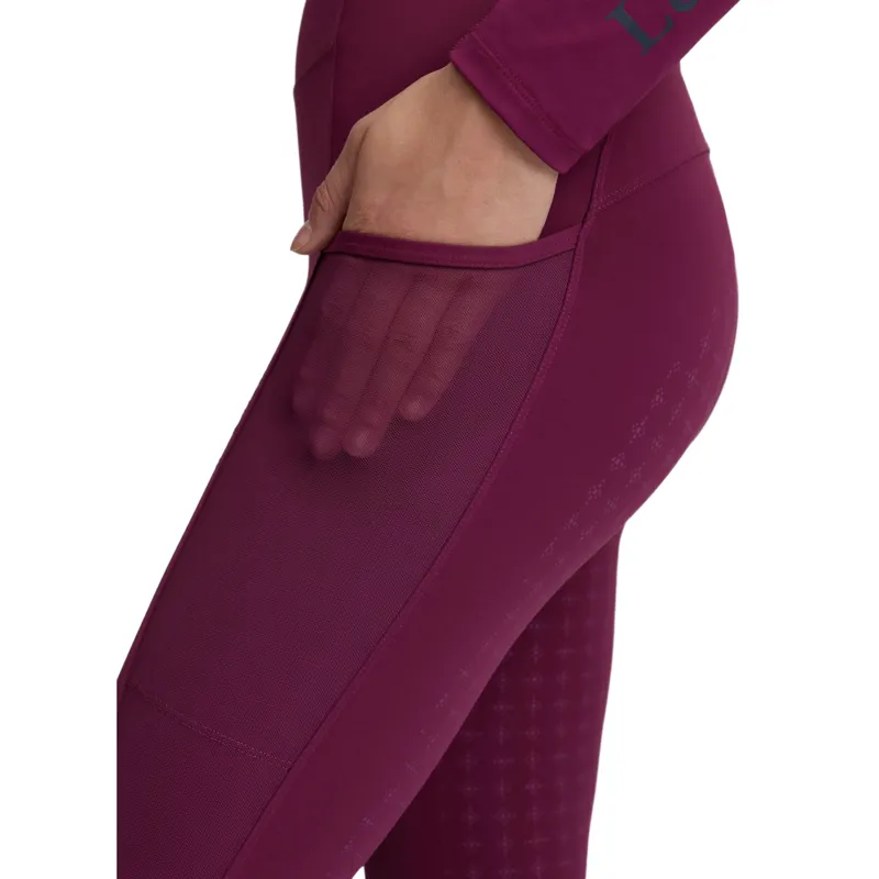 LeMieux Naomi Full Grip Pull On Womens Riding Tights - Blackberry-3