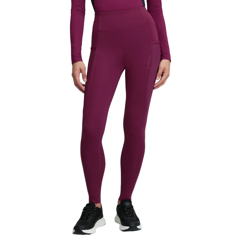 LeMieux Naomi Full Grip Pull On Womens Riding Tights - Blackberry