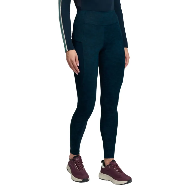 LeMieux Naomi Full Grip Pull On Womens Riding Tights - Printed Navy